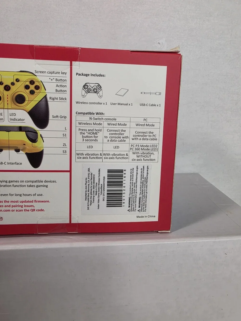 Insten Wireless Controller w/colorful lights for Nintendo Switch/PC.  NWT